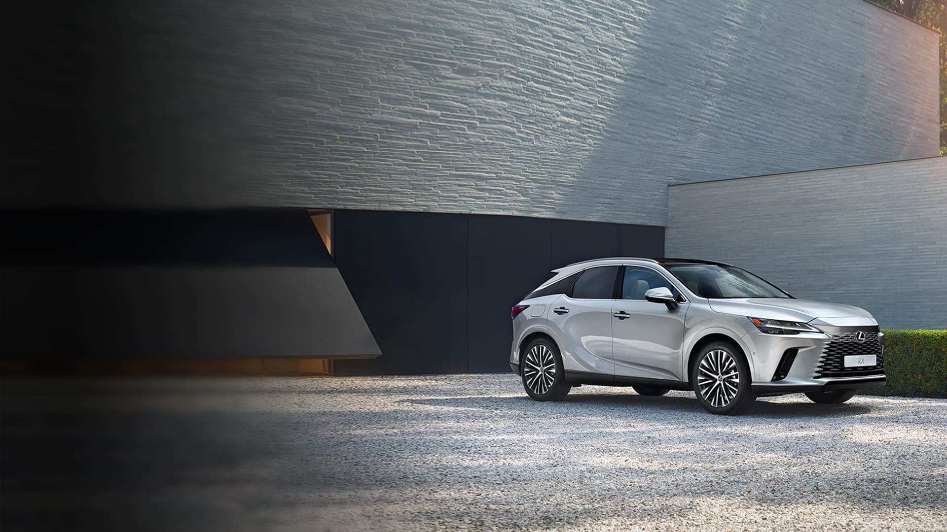 Lexus RX parked in front of a building